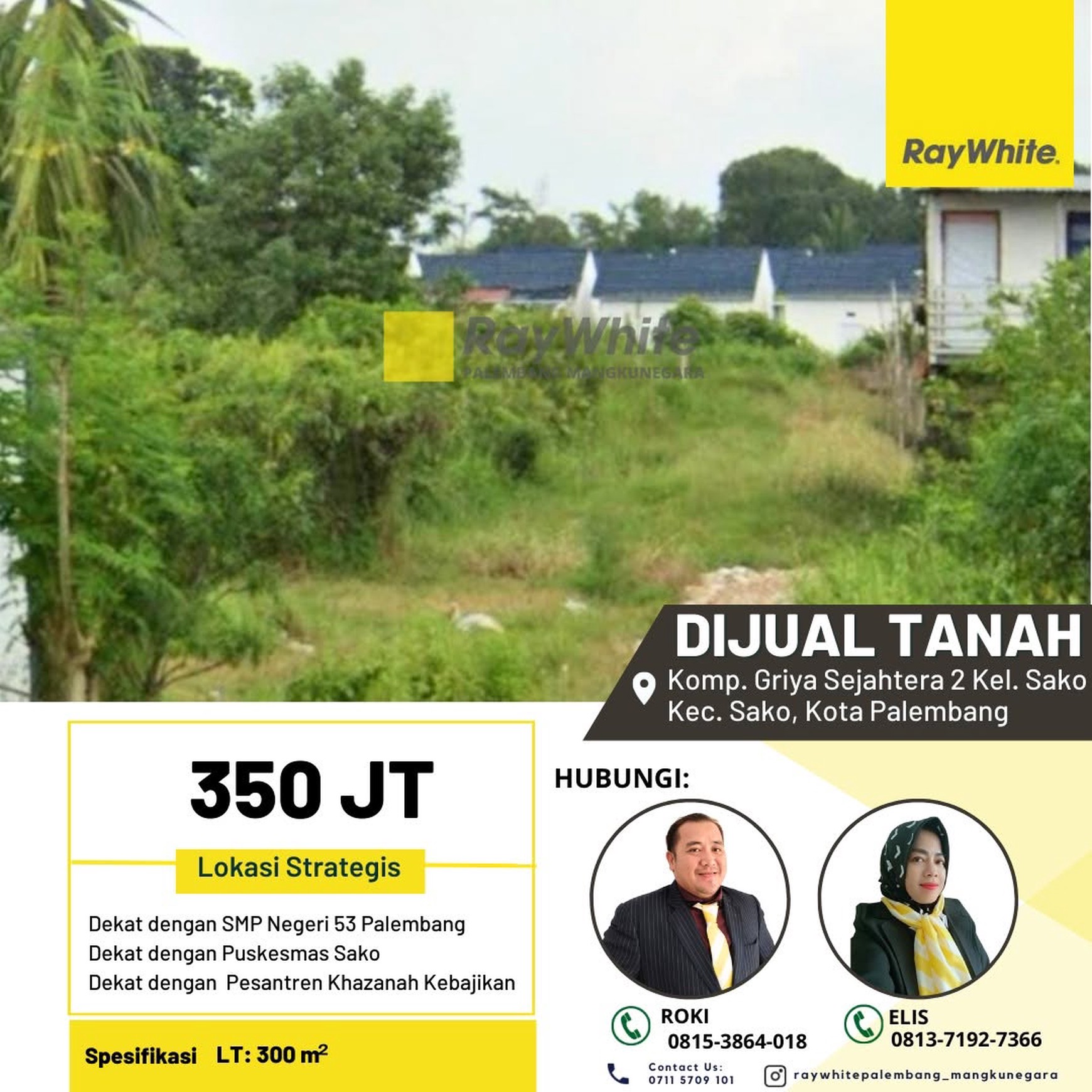 Dijual Cepat Tanah di Komp. Griya Sejahtera 2 sako Kota Palembang