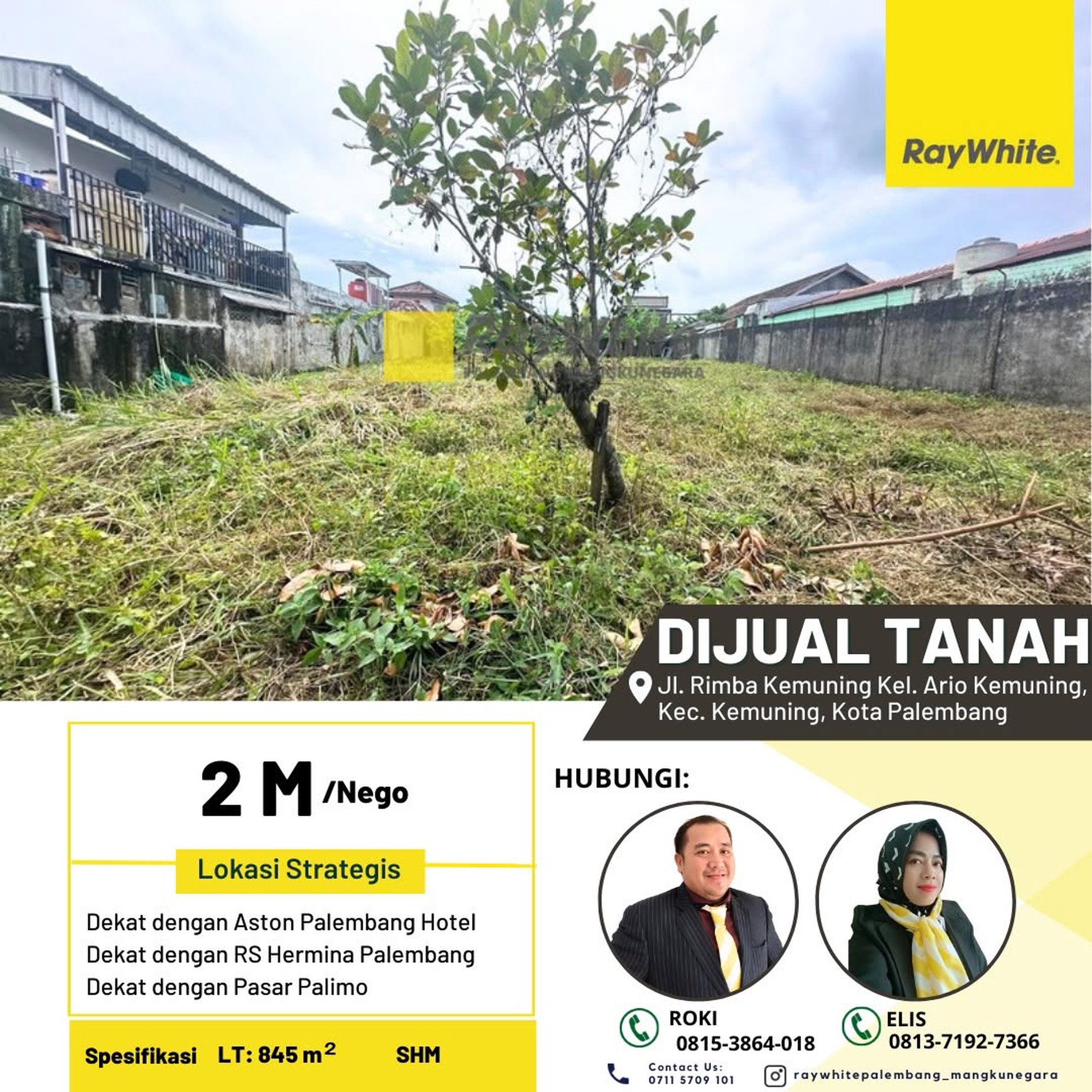 Dijual Cepat Tanah di Jl Rimba Kemuning Kota Palembang