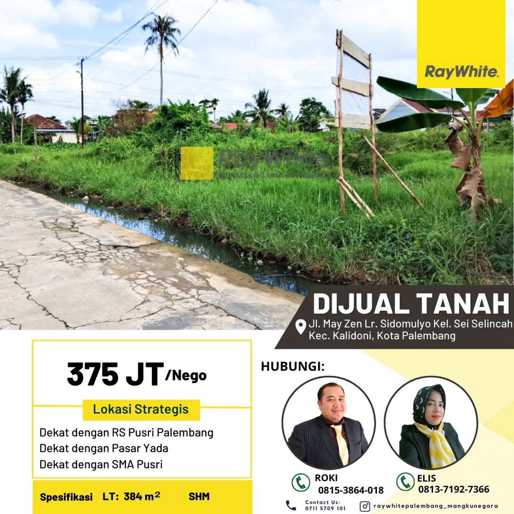 Dijual Tanah di Jl May Zen Lr Sidomulyo Kota Palembang