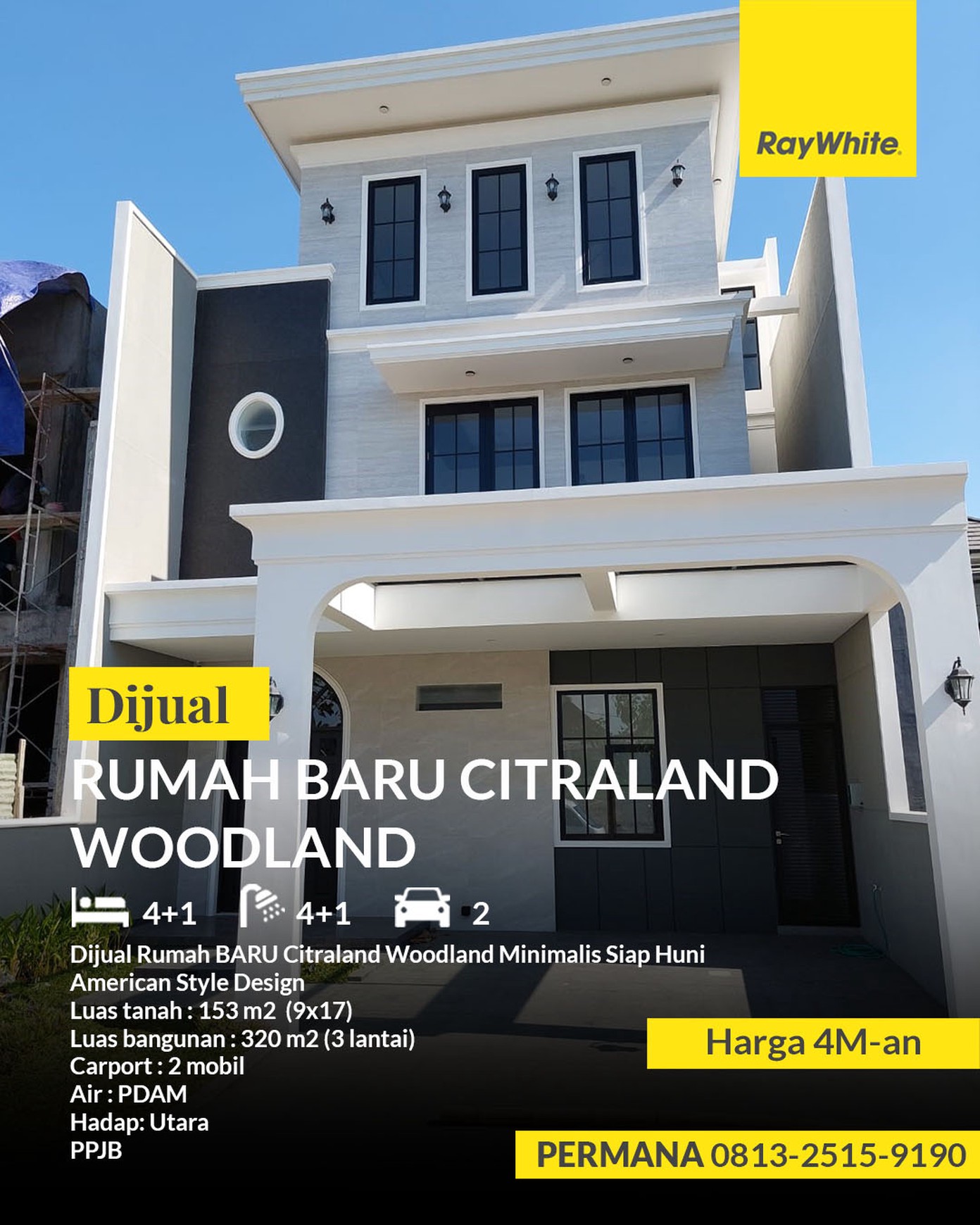 Dijual Rumah BARU Citraland Woodland Minimalis Siap Huni American Style 