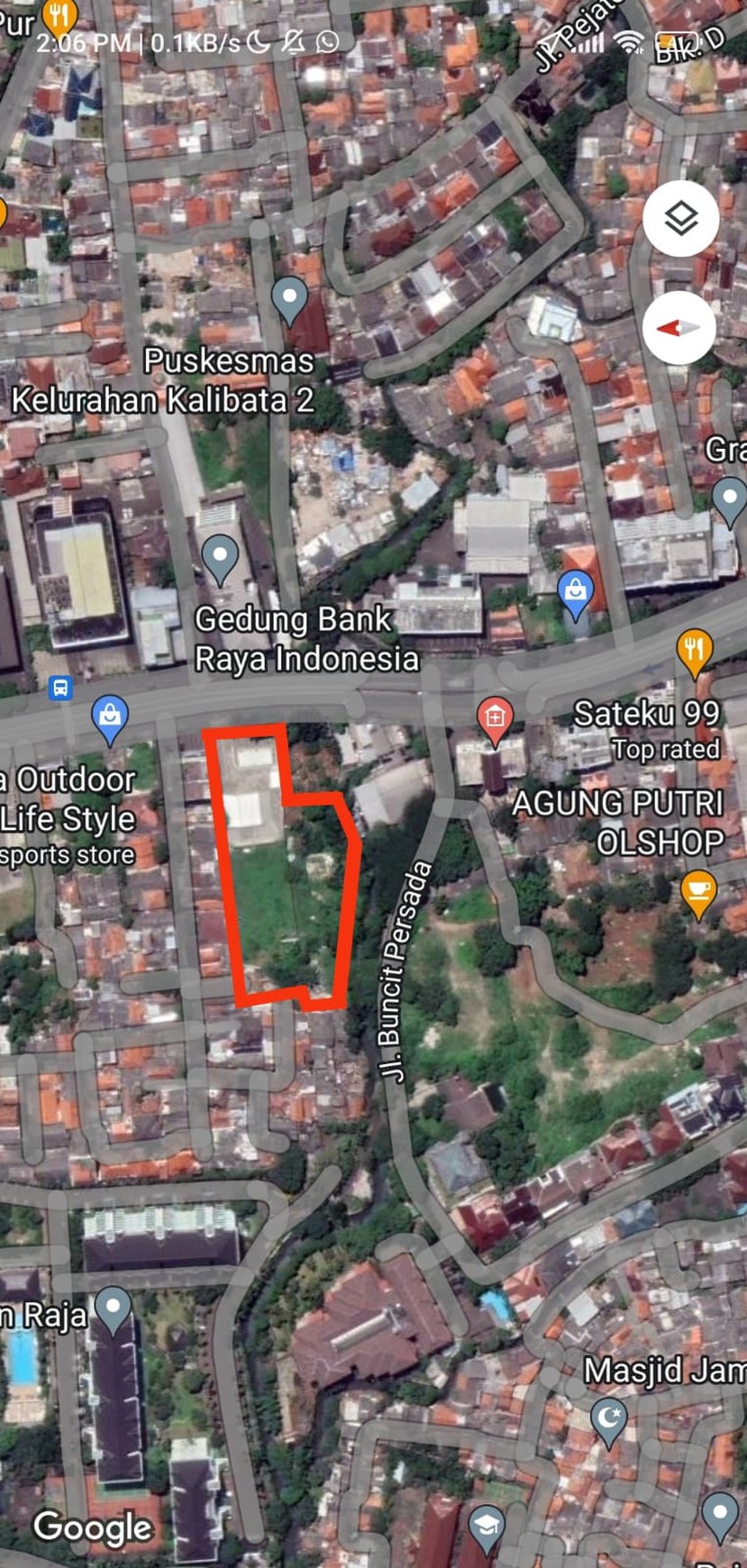 Tanah Kosong Lokasi Strategis dan Murah di Warung Buncit Jakarta Selatan