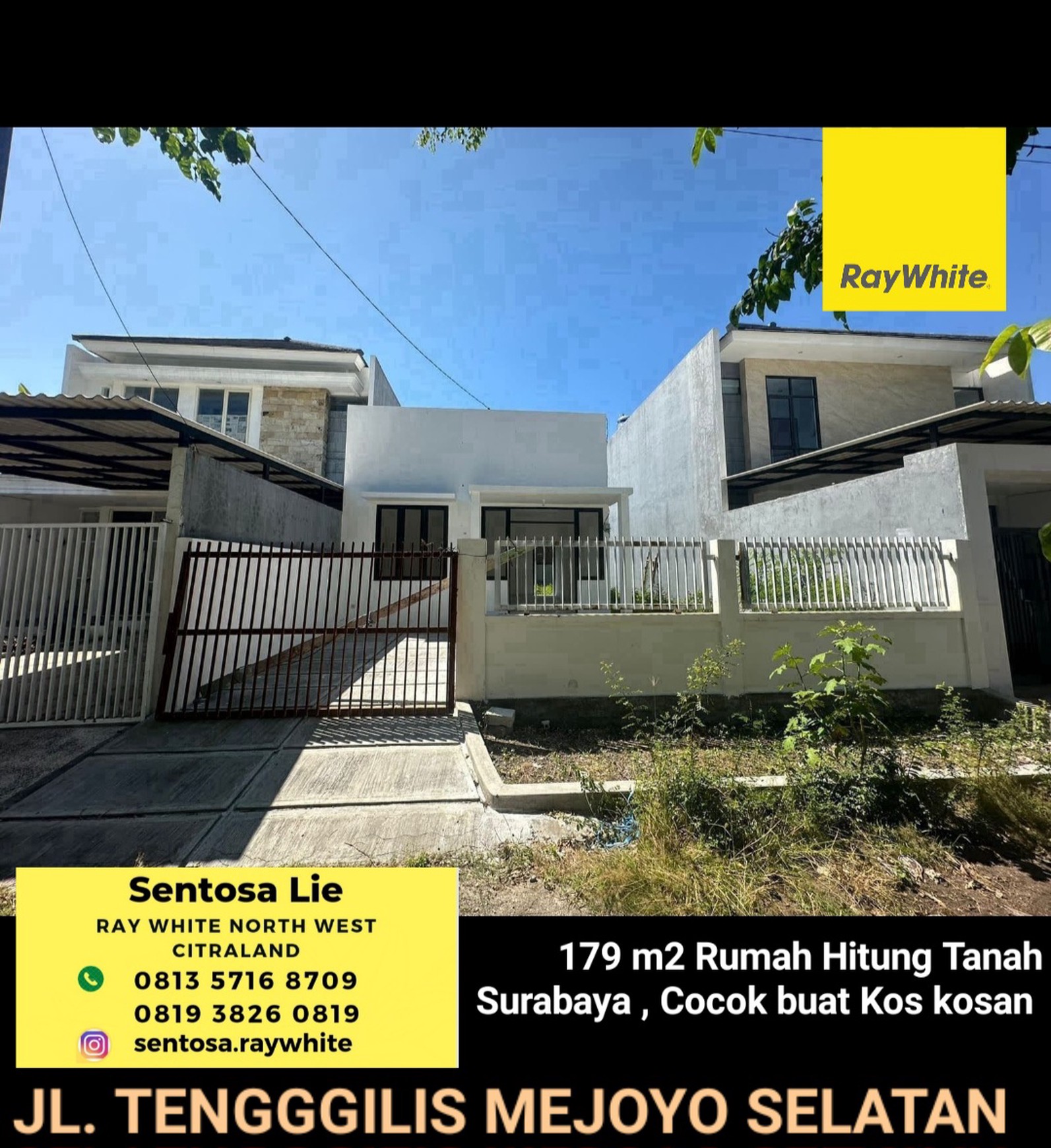 MURAH Dijual Rumah Tenggilis Mejoyo Selatan dekat UBAYA Cocok buat Kos-kosan - MURAH Hitung Tanah