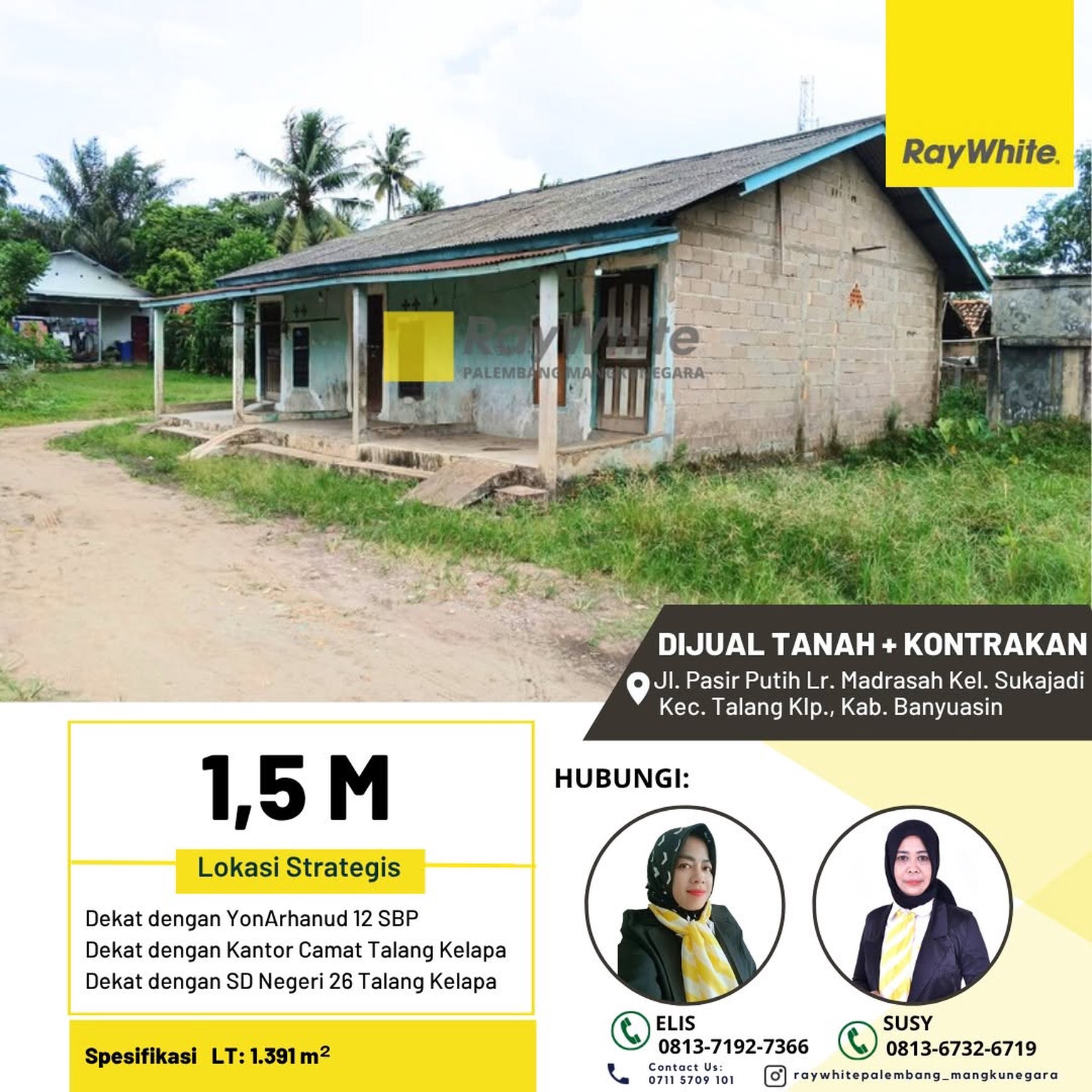 Di jual cepat tanah + kontrakan