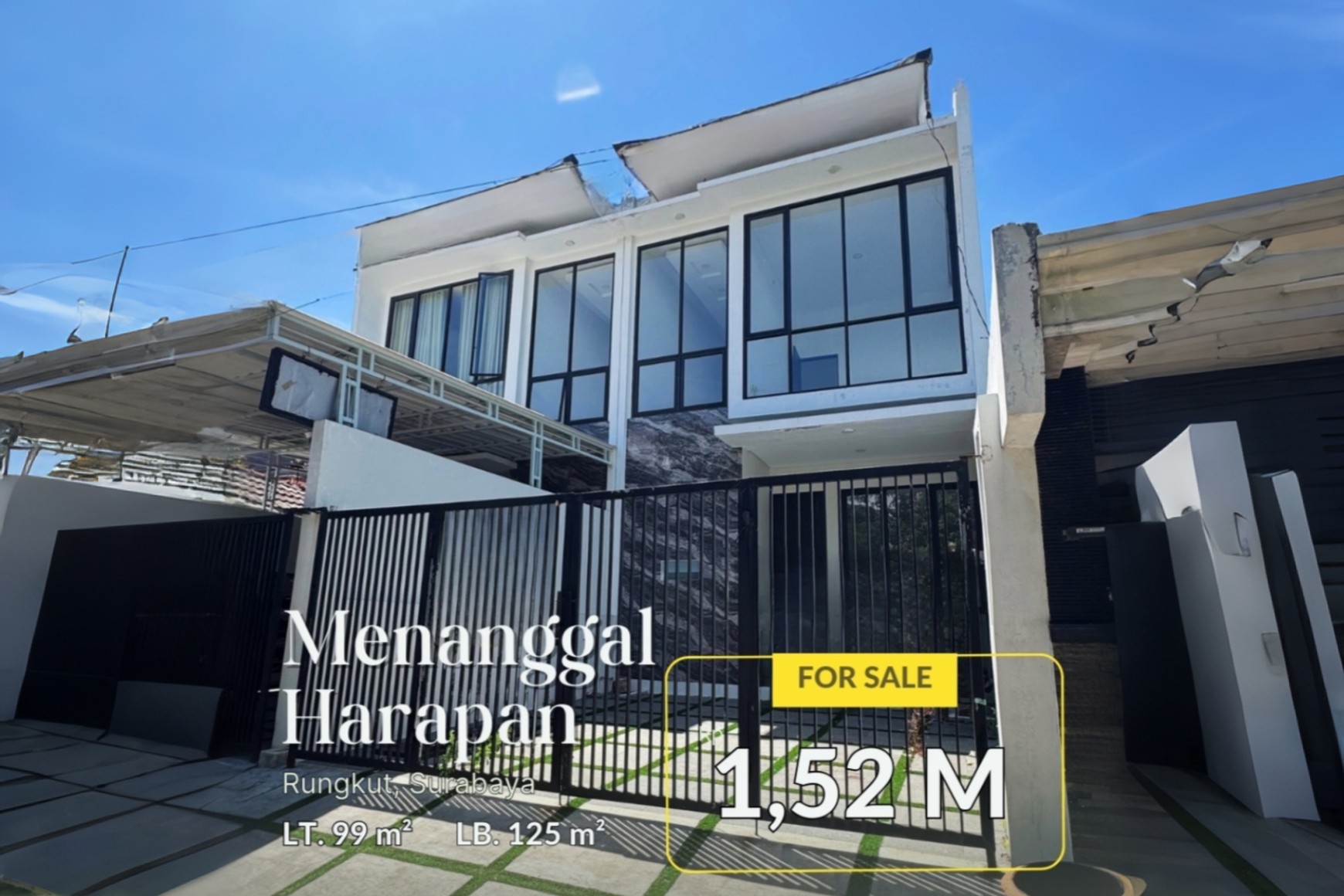 Dijual Rumah Baru Murah Mewah Rungkut Menanggal Surabaya Dekat Dengan Tol Kawasan Bebas Banjir