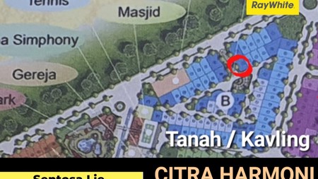MURAH Dijual Tanah Kavling Citra Harmoni Sidoarjo- Lokasi Bagus Hook Terdepan - Shm - Row Jalan Lebar 3 Mobil