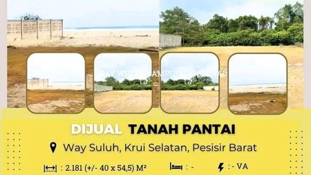 DIJUAL TANAH PANTAI DI WAY SULUH, KRUI SELATAN PESIBAR