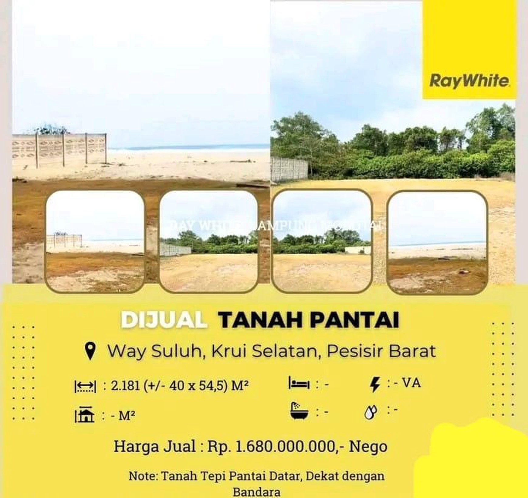 DIJUAL TANAH PANTAI DI WAY SULUH, KRUI SELATAN PESIBAR