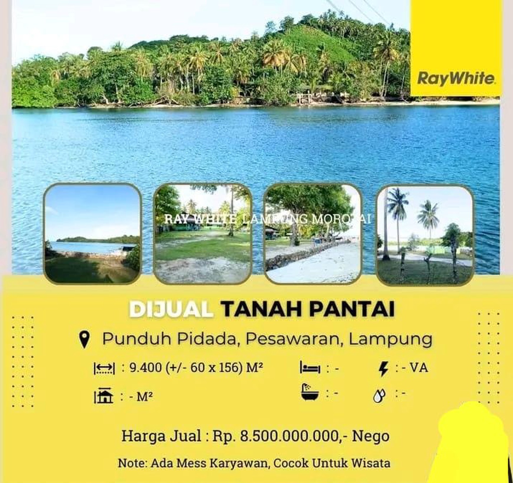 DIJUAL TANAH PANTAI DI PUNDUH PIDADA, PESAWARAN