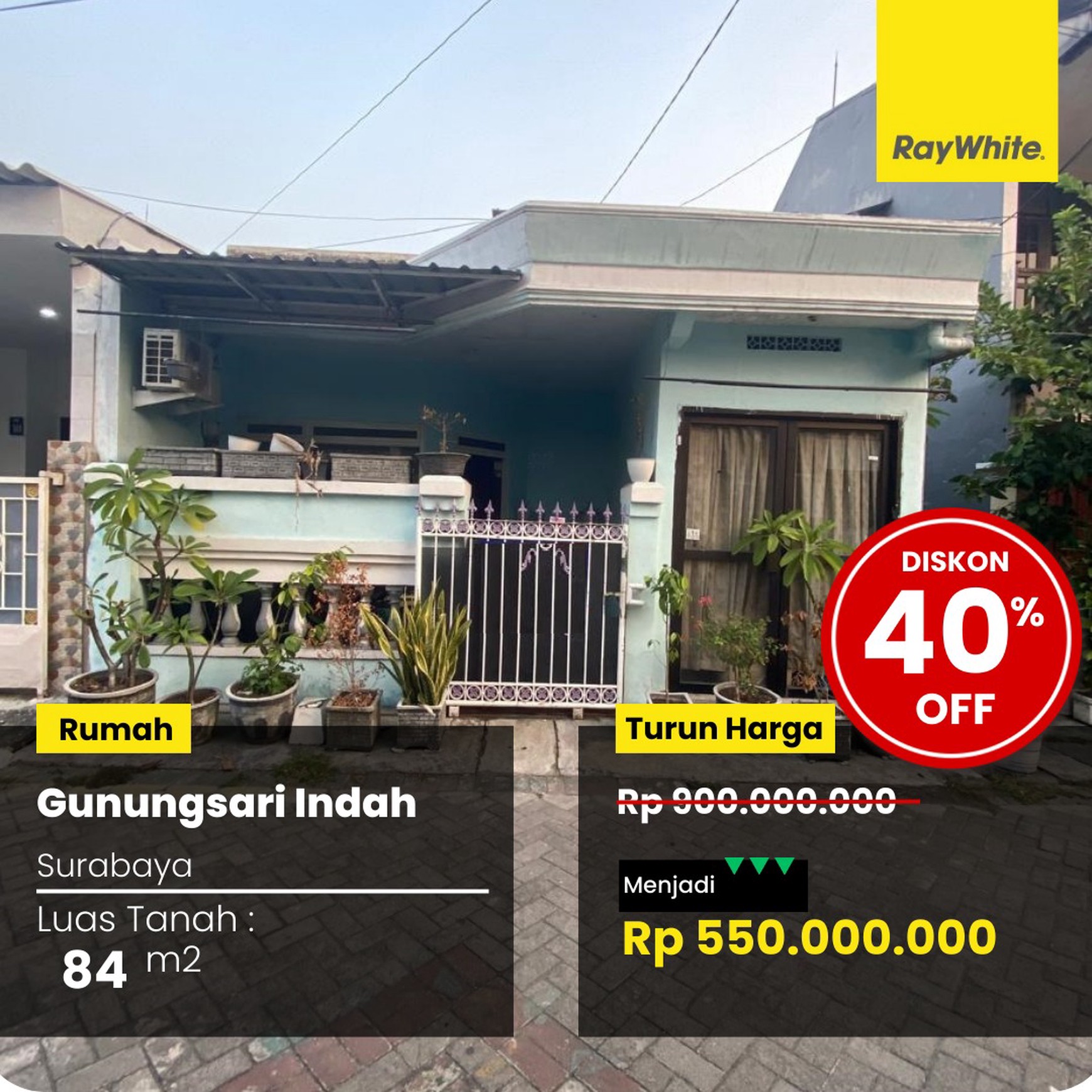 Dijual Rumah 500 Jutaan di Gunungsari Indah Surabaya