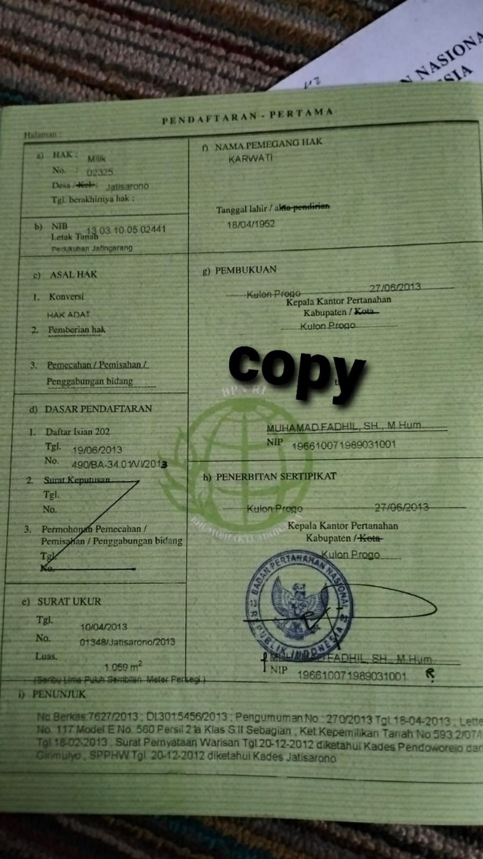DIJUAL TANAH DEKAT PASAR NANGGOLAN JOGJAKARTA