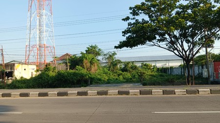 Disewakan 2275 m2 Tanah Nol Jalan Raya Gresik - Babat Lamongan Jawa Timur - Sudah URUG Padat plus Pagar Precast  Strategis cocok buat Gudang , workshop dll
