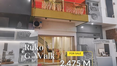 Jual Ruko Gwalk Citraland Murah, Strategis, Pusat Perbelanjaan Surabaya Barat ruko dekat Universitas Ciputra, ruko dekat Pakuwon Mall