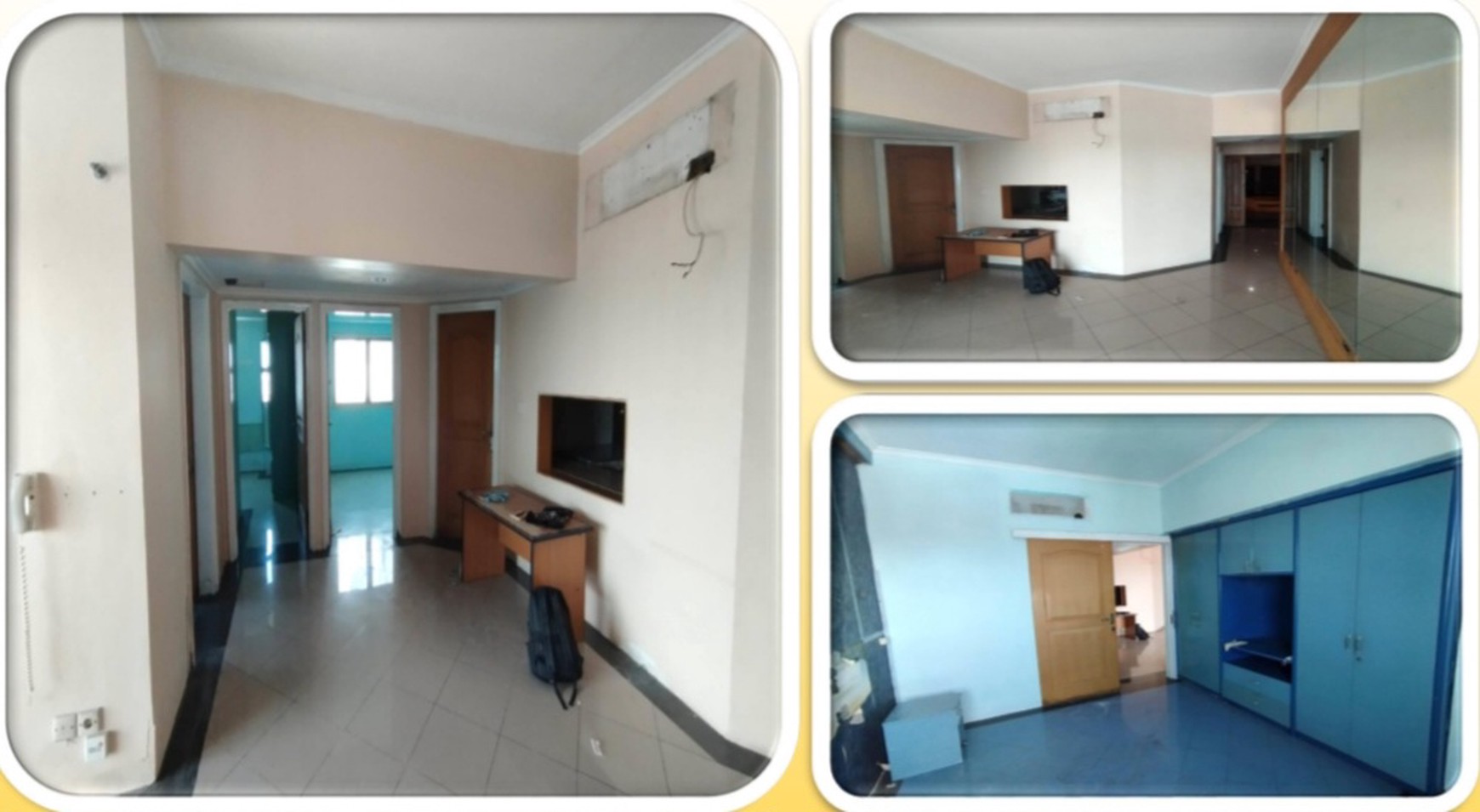 Dijual Apartemen Puncak Marina Tipe 3+1 Bedroom - Tower 1 - Kosongan Plus Balkony Akses Plaza Marina 