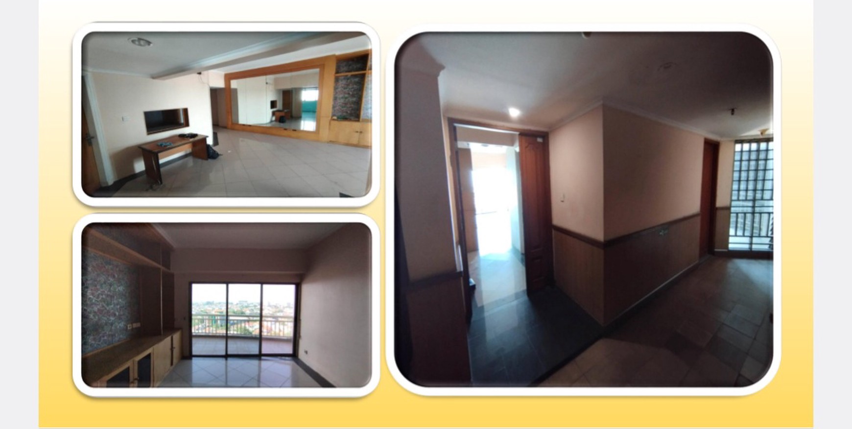 Dijual Apartemen Puncak Marina Tipe 3+1 Bedroom - Tower 1 - Kosongan Plus Balkony Akses Plaza Marina 