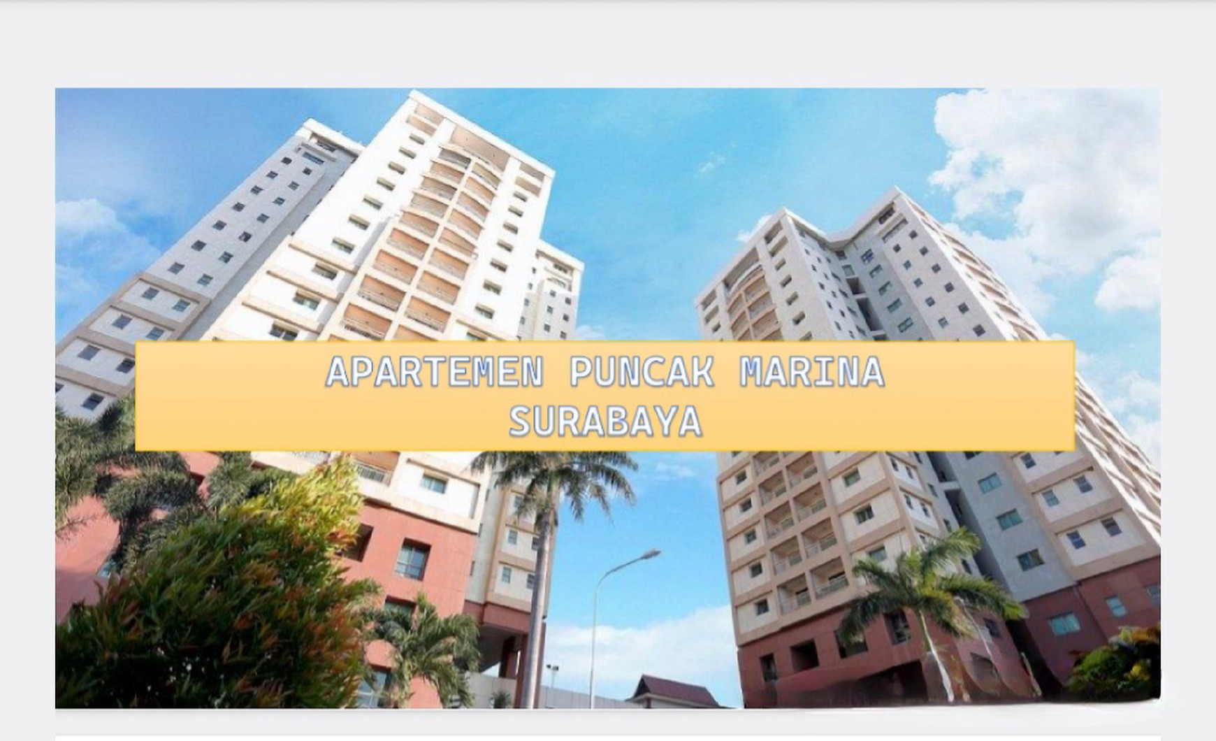 Dijual Apartemen Puncak Marina Tipe 3+1 Bedroom - Tower 1 - Kosongan Plus Balkony Akses Plaza Marina 