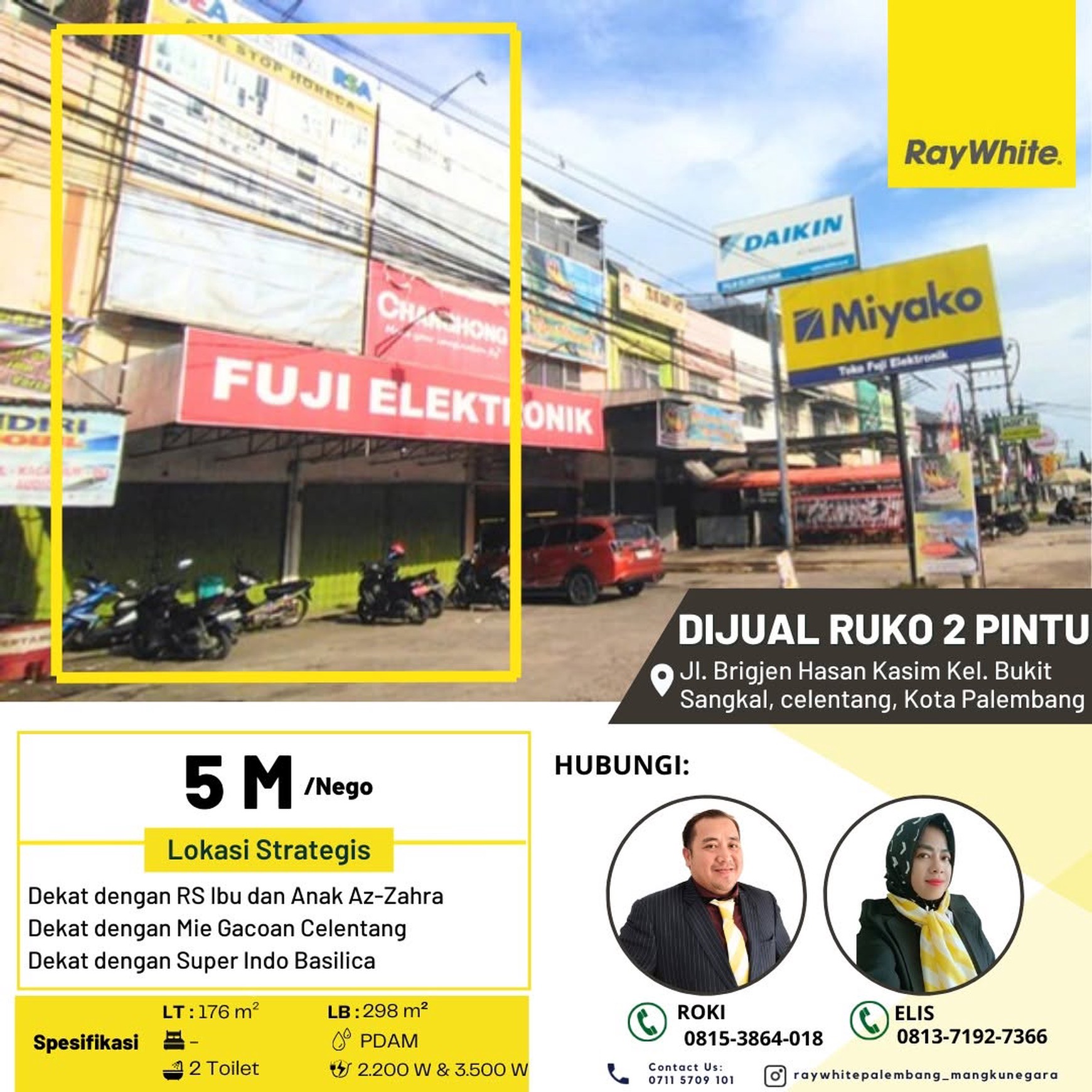 Dijual Cepat Ruko 2 Pintu di Jl Brigjen Hasan Kasim (Celentang) Kota Palembang