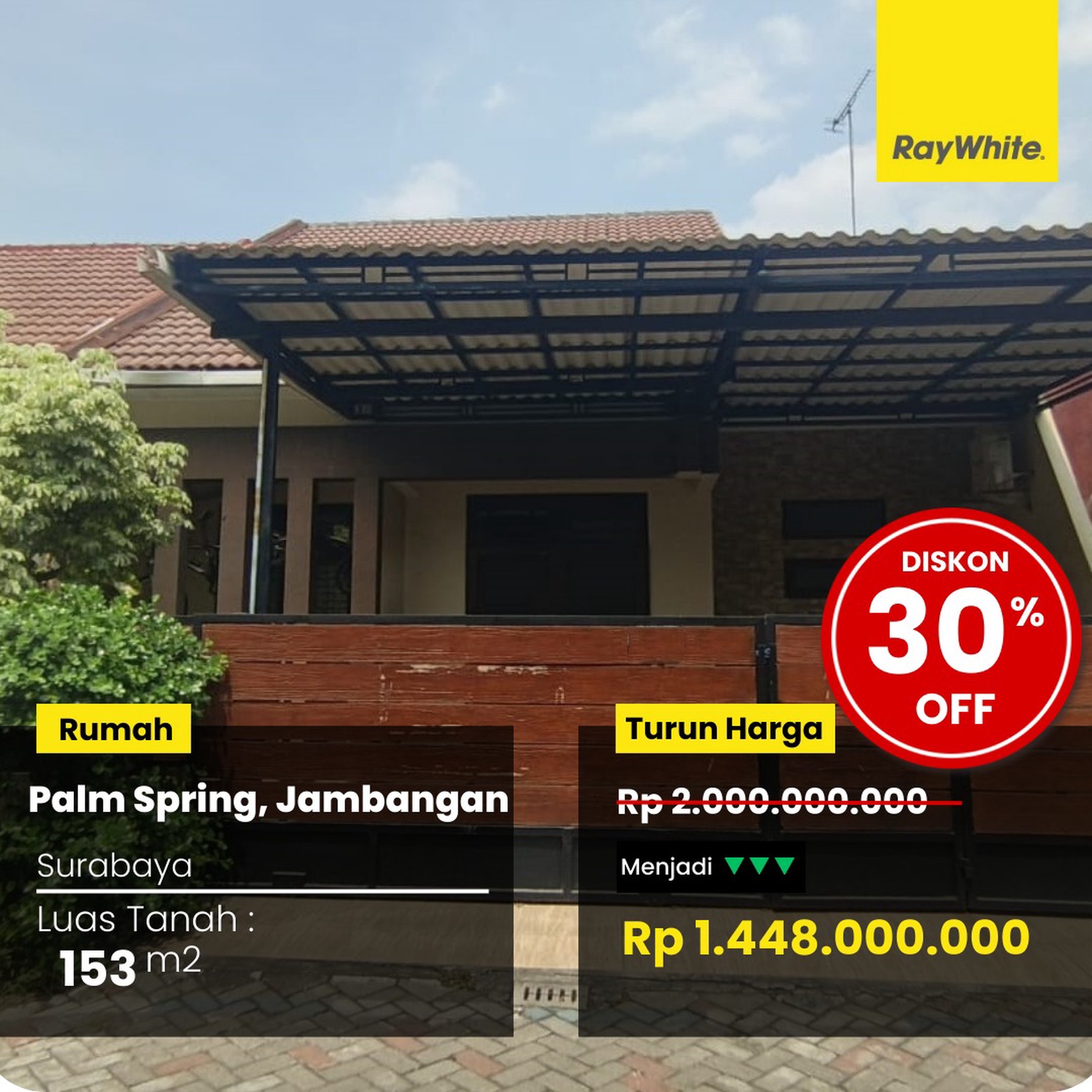 Dijual Rumah Murah di Palm Spring Jambangan Surabaya