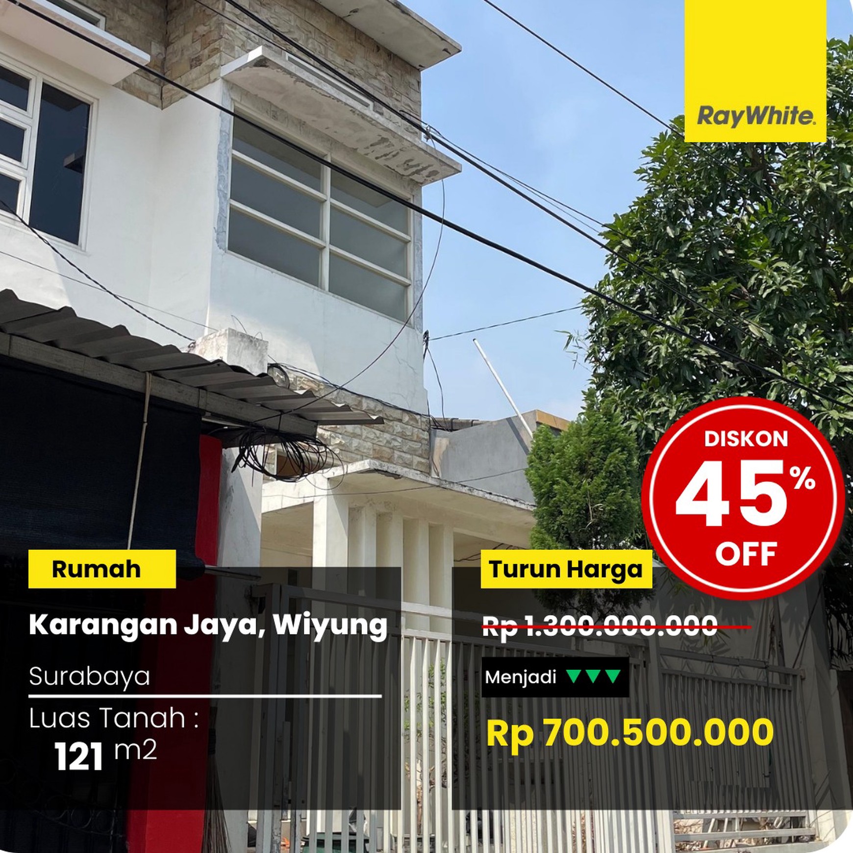 Dijual Rumah 700 Jutaan di Karangan Jaya Wiyung Surabaya