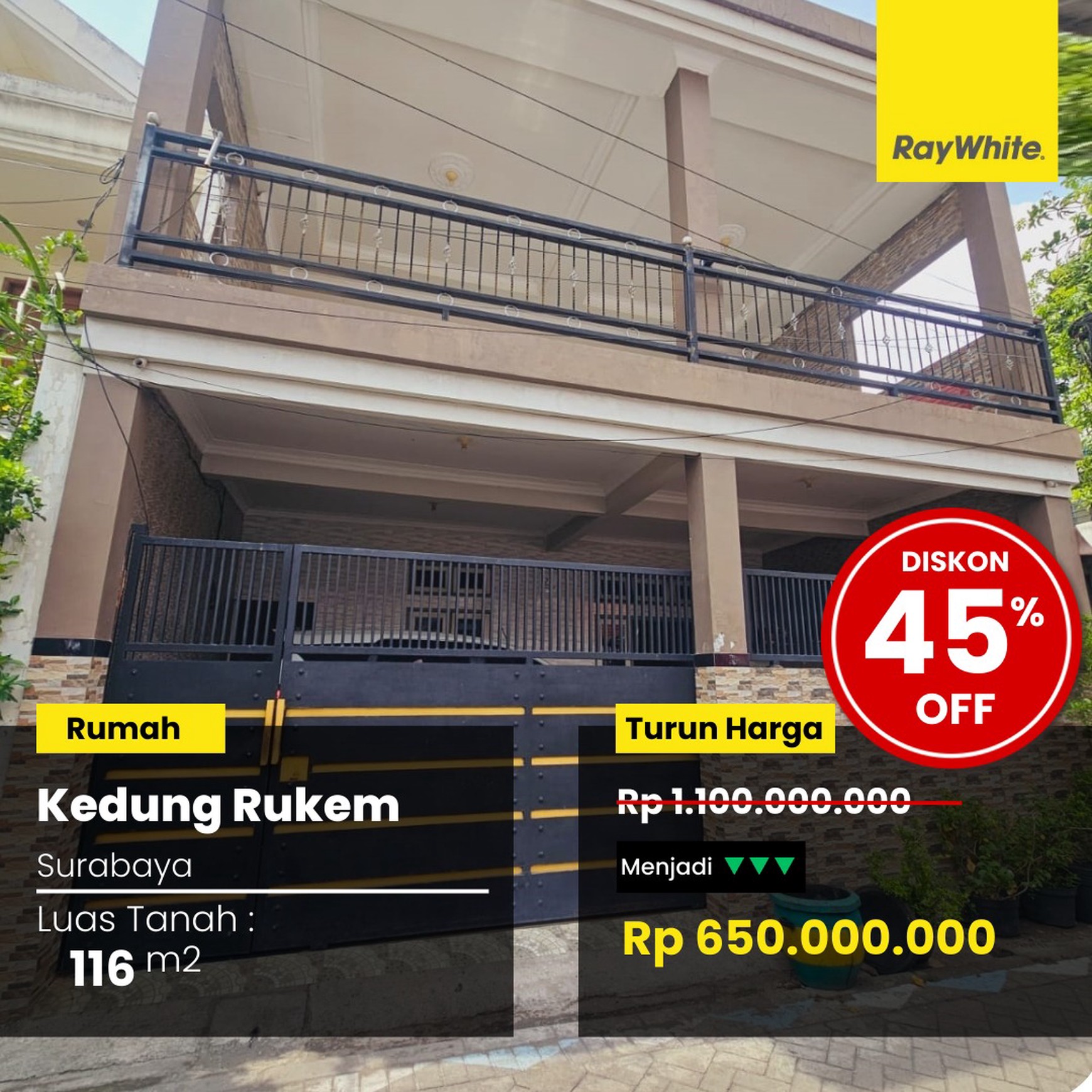 Dijual Rumah 650 Jutaan di Kedung Rukem Surabaya