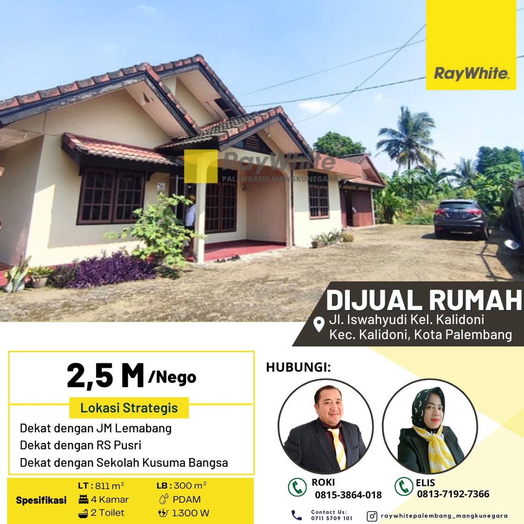 Dijual Cepat Rumah di Jl Iswahyudi Kalidoni Kota Palembang