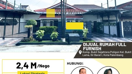 Dijual Cepat Rumah Full Furnished di Komplek Bukit Sejahtera Kota Palembang