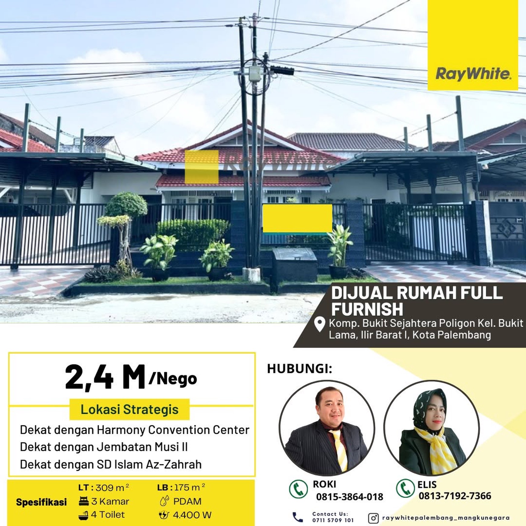 Dijual Cepat Rumah Full Furnished di Komplek Bukit Sejahtera Kota Palembang