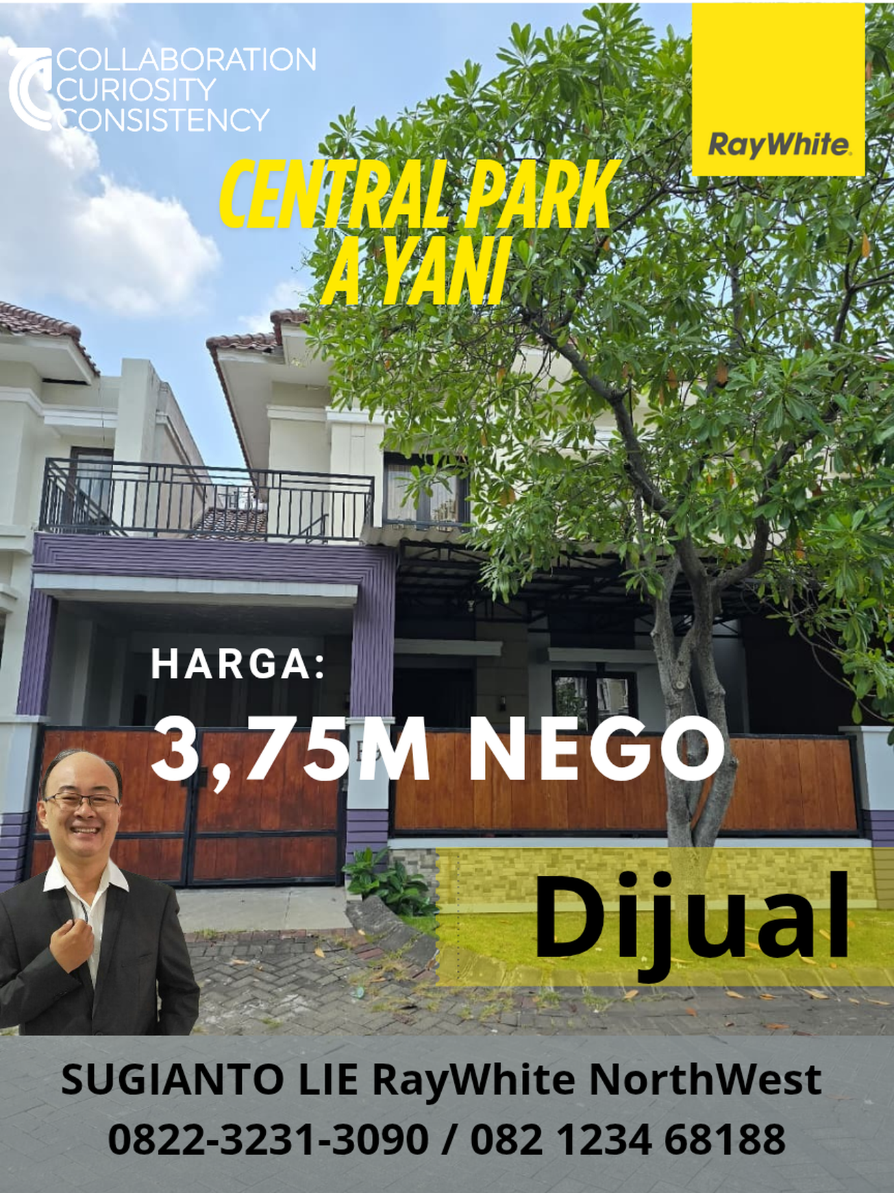 DIJUAL CEPAT RUMAH CENTRAL PARK A YANI REGENCY SURABAYA SELATAN