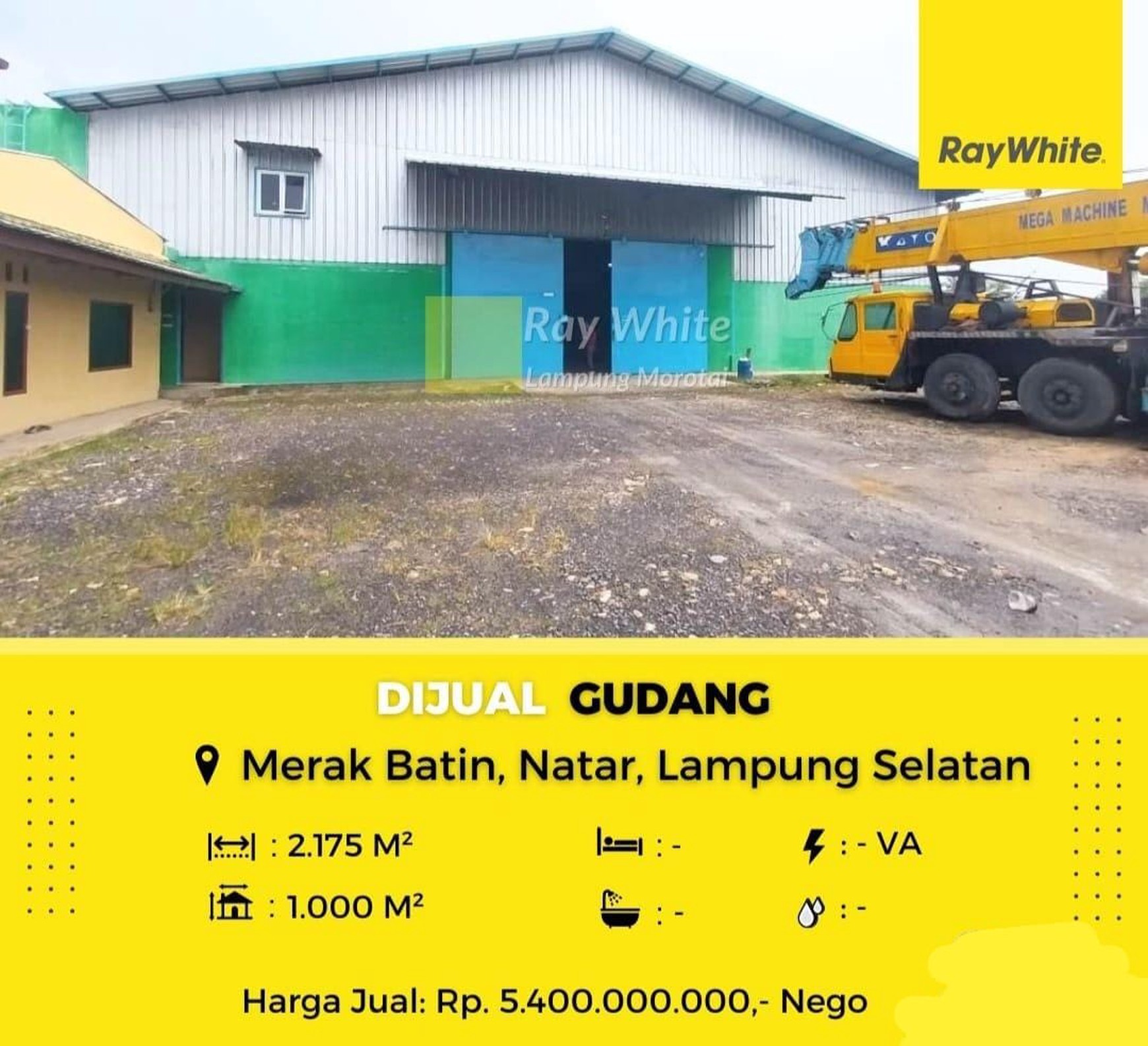 Dijual gudang murah di Natar