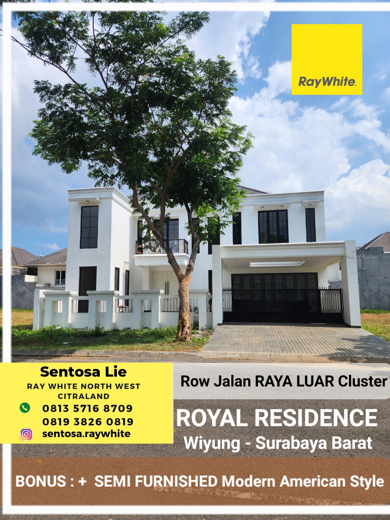 Dijual Rumah Baru Royal Residence Raya Luar Cluster Bonus Semi Furnished Dekat Citraland, Pakuwon Indah , Graha Family
