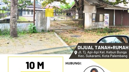 Dijual Tanah + Rumah di Jl. Tj. Api-Api Kel. Kebun Bunga Kec. Sukarami, Kota Palembang