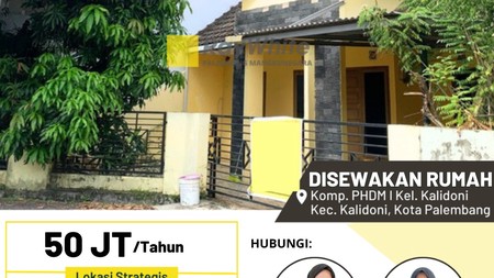 Disewakan Rumah Komp. PHDM I Kel. Kalidoni Kec. Kalidoni, Kota Palembang