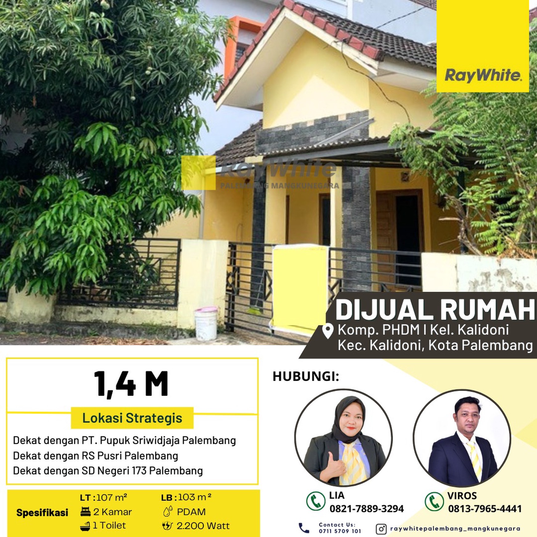 DIJUAL Rumah Komp. PHDM I Kel. Kalidoni Kec. Kalidoni, Kota Palembang