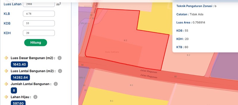 Tanah Komersial Luas 2988m2 Berikut Bangunan Ruko Area Pasar Minggu