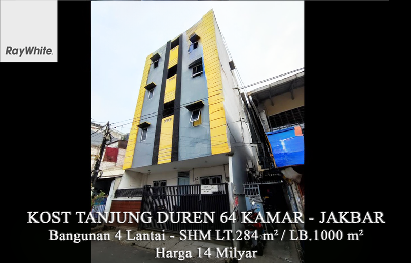 FOR SALE Kost 64 Kamar Tanjung Duren ROI Bagus selalu Full Terisi Area Jakarta Barat