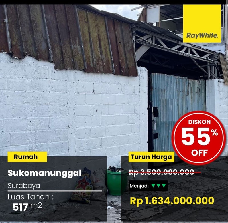 Dijual Rumah di Jalan Sukomanunggal Surabaya Barat
