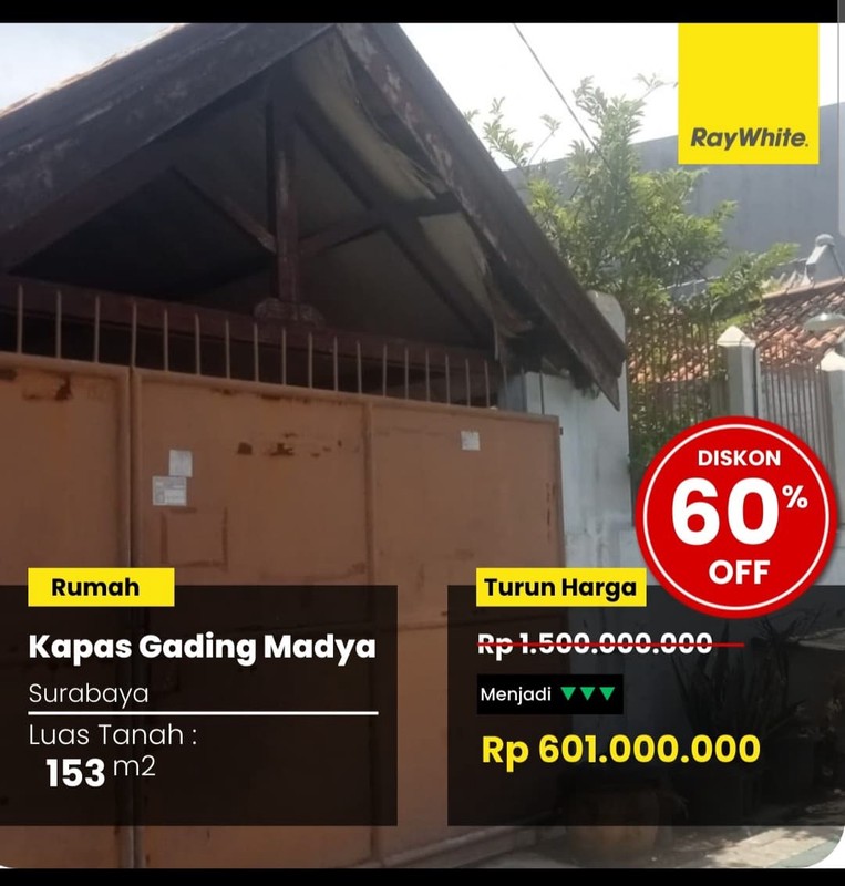 Dijual Rumah di Jalan Kapas Gading Madya Surabaya Timur