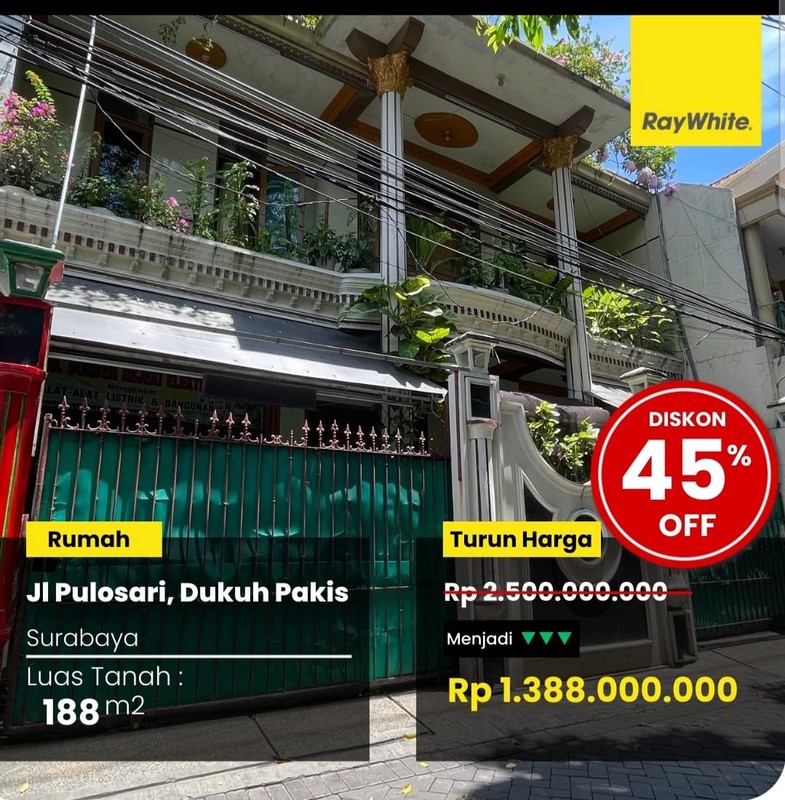 Dijual Rumah Murah di Jl Pulosari Dukuh Pakis Surabaya