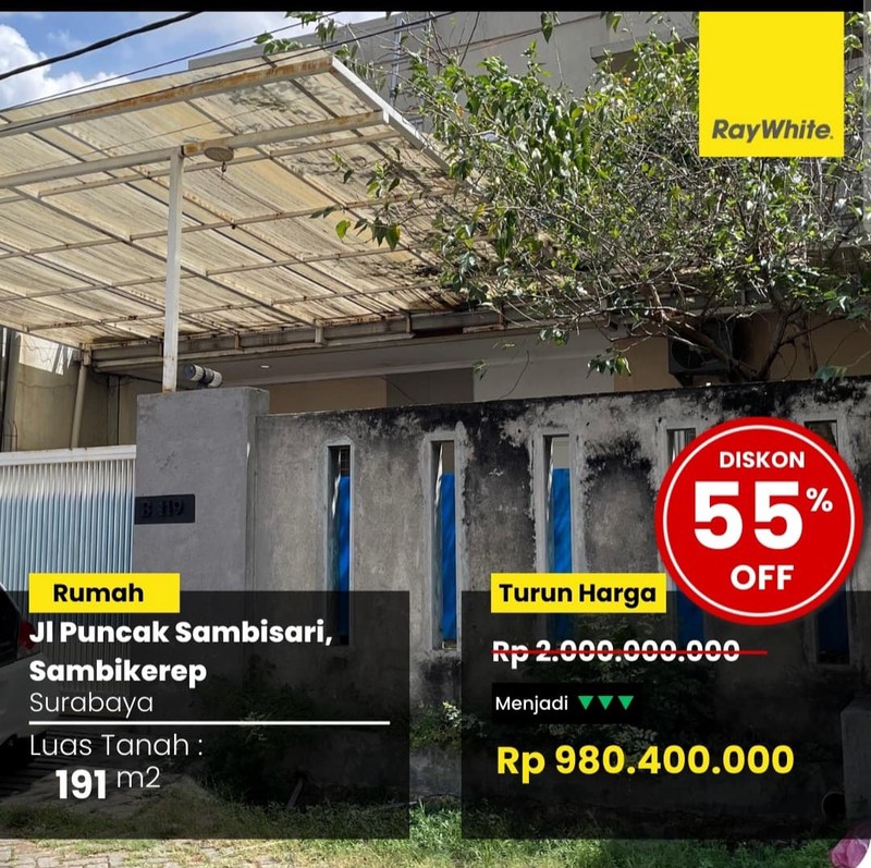 Dijual Rumah di Jl Puncak Sambisari Sambikerep Surabaya