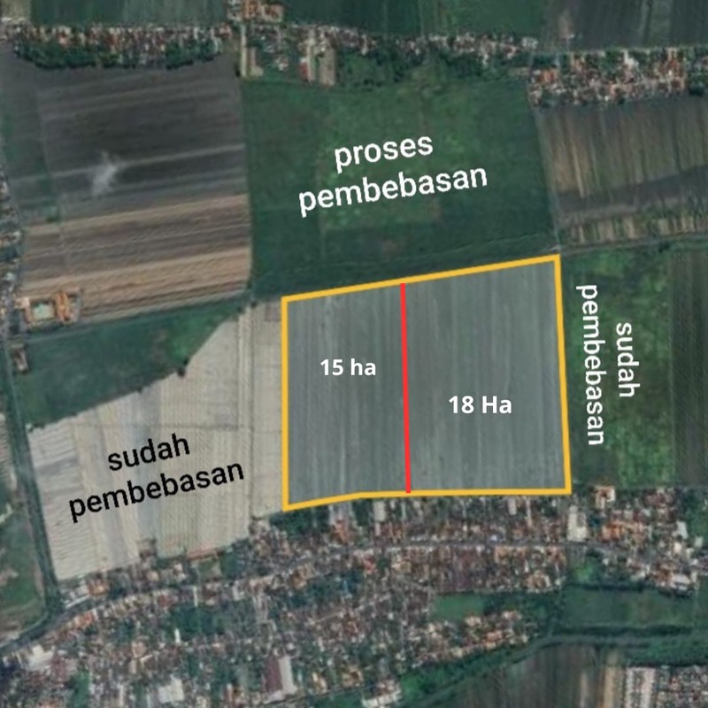 MURAH Dijual 3 Bidang Tanah Desa Wonoayu Sidoarjo Jawa Timur - Jalan Aspal Antar Desa - 100 Meter Dari Jalan Raya Propinsi Sidoarjo - Krian - Plot Kuning Pemukiman