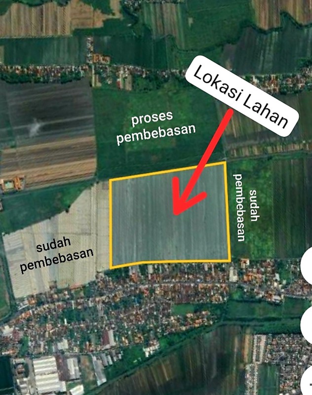 MURAH Dijual 3 Bidang Tanah Desa Wonoayu Sidoarjo Jawa Timur - Jalan Aspal Antar Desa - 100 Meter Dari Jalan Raya Propinsi Sidoarjo - Krian - Plot Kuning Pemukiman