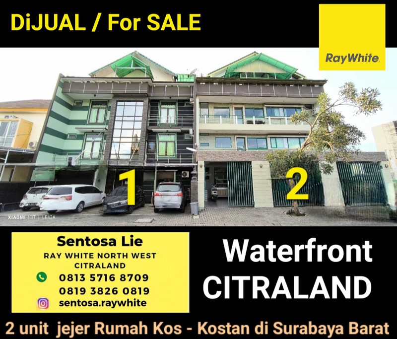 Dijual Rumah Kos Kostan Waterfront Citraland Surabaya - 54 Kamar Tidur Full Furnished Plus Elektronik - Parkiran Mobil Luas Dekat Universitas Ciputra, Hokky Buah, Ciputra Hospital, Boulevard Commercia