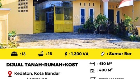 Dijual Rumah dan Kos-Kosan Kedaton