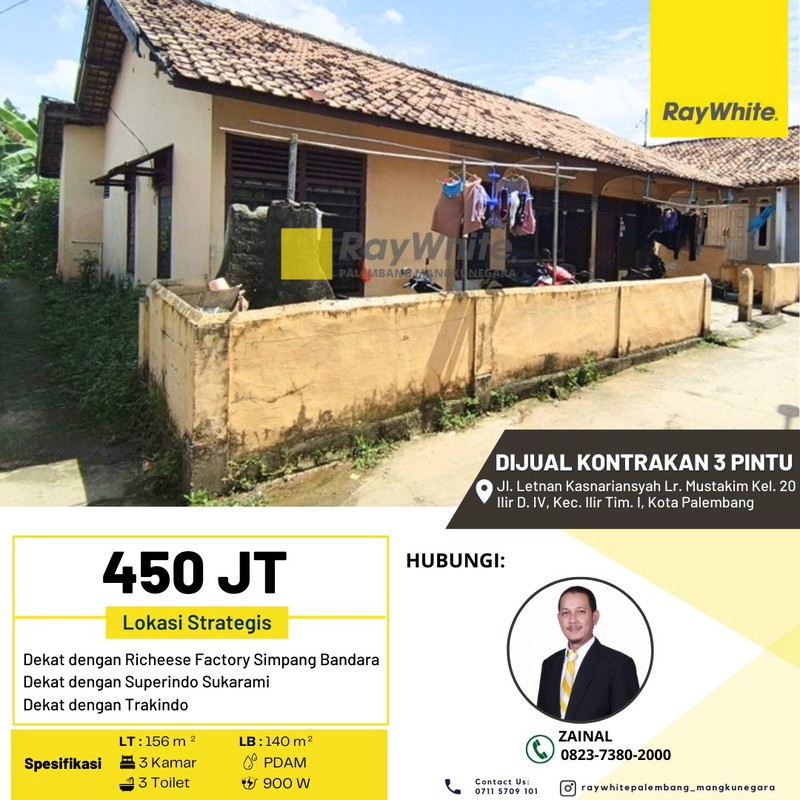 DIJUAL RUMAH KONTRAKAN 3 PINTU TENGAH KOTA