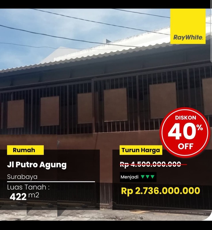 Dijual Rumah di Jalan Raya Putro Agung Surabaya