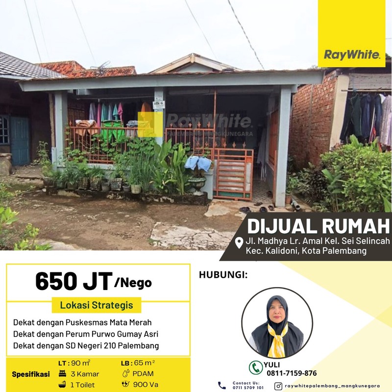 Dijual Rumah di Jl. Madhya Lr. Amal Kel. Sei Selincah Kec. Kalidoni, Kota Palembang