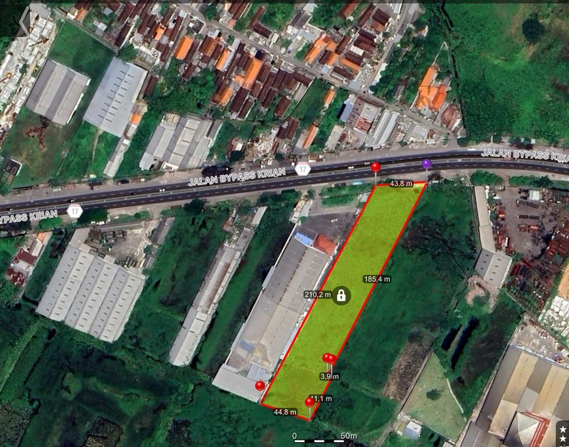 Dijual kavling industrial / komersial di sidoarjo @ Jl. By Pass Krian