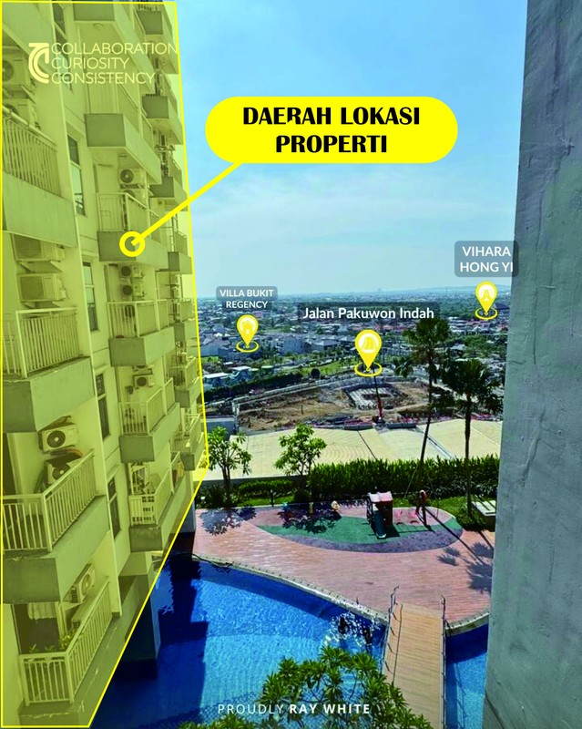 Disewakan Apartemen Benson Surabaya - 2BR Full Furnish, City View, Lokasi Strategis Dekat Pakuwon Mall