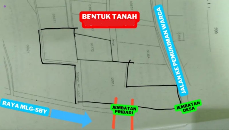 Dijual 1552 m2 Tanah dan Bangunan Usaha Minimarket Cafe Komersial dekat Kebun Raya Purwodadi - Pasuruan - Jawa Timur - Tanah Berpaving FULL - cocok buat Segala Usaha - Parkiran Luas - SHM