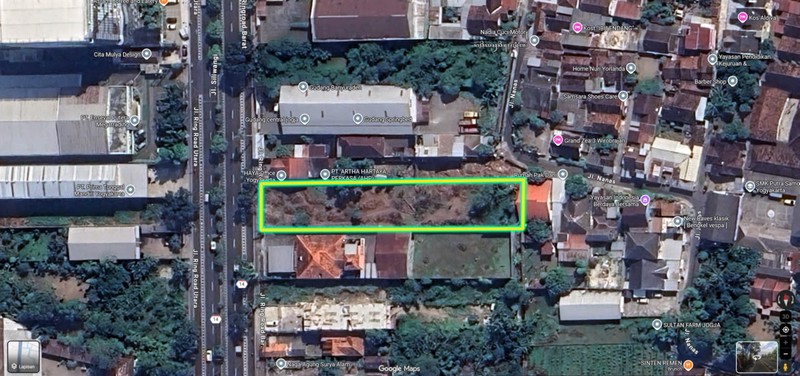 Tanah Pekarangan 1738 Meter Persegi Lokasi Dekat PMI, Banyuraden, Gamping, Sleman.