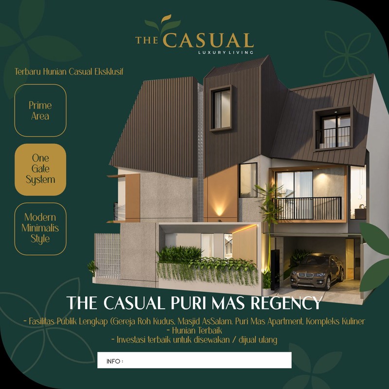 Dijual Rumah Baru Purimas Regency The Casual Surabaya